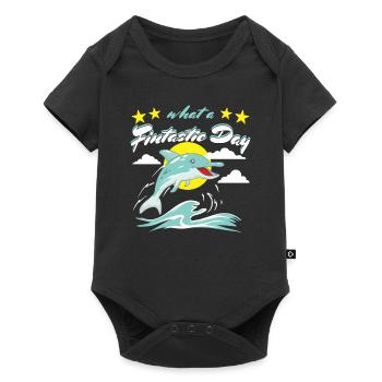 Fintastic dolphin - Baby Premium short-sleeve bodysuit - black - Front