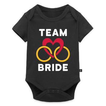 Team bride (Herz, zwei Ringe) - Baby Premium Kurzarmbody - Schwarz - Vorne