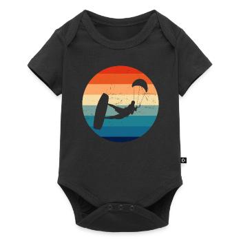 Kitesurfer Kiten Kite Kitesurf Femmes Hommes - Body à manches courtes Premium Bébé - noir - Devant
