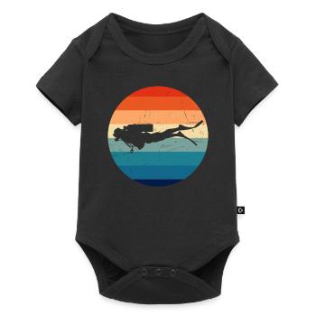Free Dive Diving Diver Damen Scuba Taucher - Baby Premium Kurzarmbody - Schwarz - Vorne