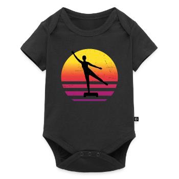 Body gymnastics ladies fitness training aerobics - Baby Premium short-sleeve bodysuit - black - Front