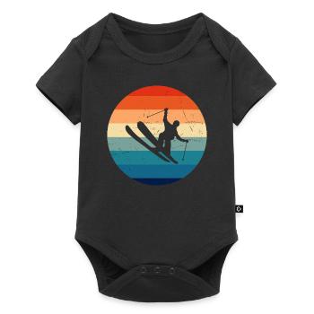 Ski Jumping Damen Freestyle Ski Ski Freestyle - Baby Premium Kurzarmbody - Schwarz - Vorne