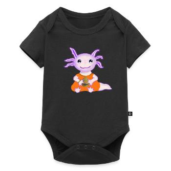 Iconic axolot, baby, with golden egg - Baby Premium short-sleeve bodysuit - black - Front