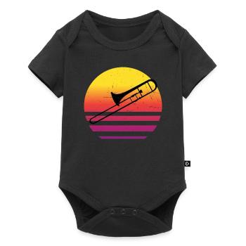 Blechbläser Jazz Posaunist Trombone Damen - Baby Premium Kurzarmbody - Schwarz - Vorne