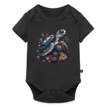 Coraux animaux tortues - Body à manches courtes Premium Bébé - noir - Devant