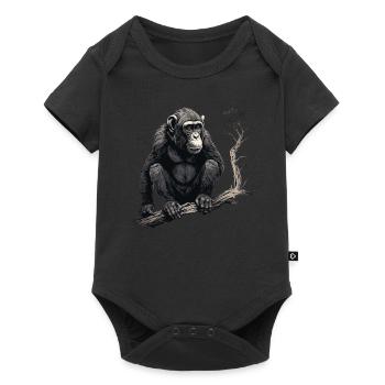 Singe chimpanzé - Body à manches courtes Premium Bébé - noir - Devant
