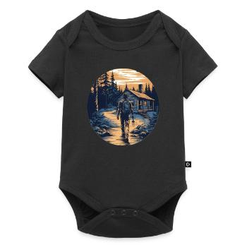Hiking, Camping, Hiking, Hiker, Gift - Baby Premium short-sleeve bodysuit - black - Front