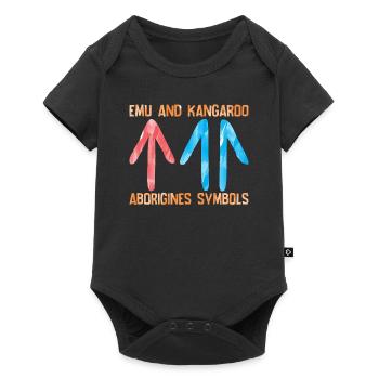 Emu Kangaroo Aboriginal - Baby Premium short-sleeve bodysuit - black - Front