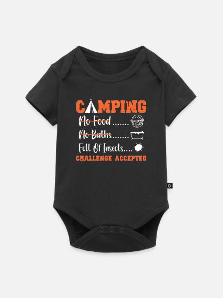 camping Challenge accepted - Baby Premium Kurzarmbody - Schwarz