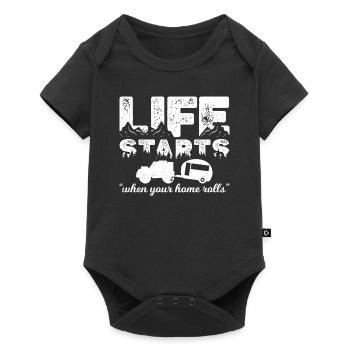 life starts when your home rolls - Baby Premium short-sleeve bodysuit - black - Front