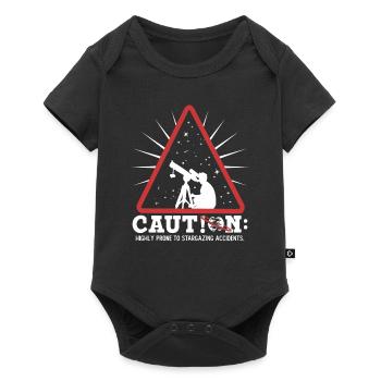 Caution: Highly prone to stargazing accidents. - Baby Premium short-sleeve bodysuit - black - Front