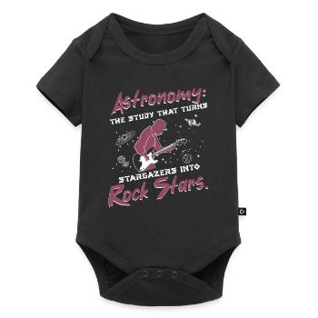 Stargazing rock stars - Baby Premium short-sleeve bodysuit - black - Front