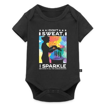 Ich funkle (wegen der vielen Kerzenherstellung). - Baby Premium Kurzarmbody - Schwarz - Vorne
