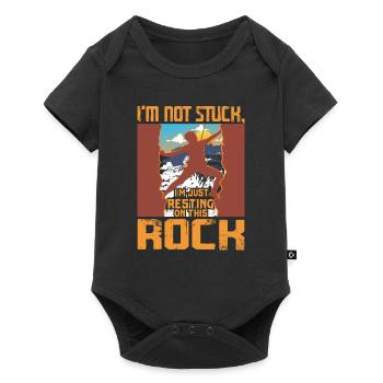 I'm not stuck, I'm just resting on this rock - Baby Premium short-sleeve bodysuit - black - Front