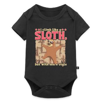 I climb like a sloth, but with more style - Baby Premium short-sleeve bodysuit - black - Front