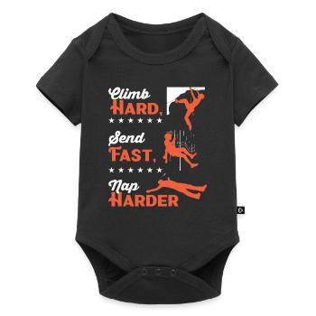Klettern Sie hart, senden Sie schnell, machen Sie ein härteres Nickerchen - Baby Premium Kurzarmbody - Schwarz - Vorne