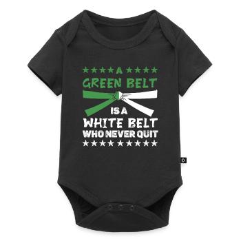 Une ceinture verte est une ceinture blanche qui n’abandonne jamais - Body à manches courtes Premium Bébé - noir - Devant