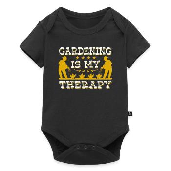 Gardening is my therapy - Baby Premium short-sleeve bodysuit - black - Front