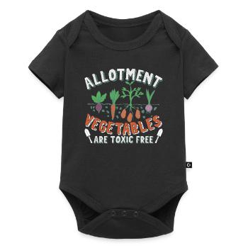 Allotment vegetables are toxic free - Baby Premium short-sleeve bodysuit - black - Front
