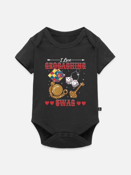 Ich liebe Geocaching Swag - Baby Premium Kurzarmbody - Schwarz