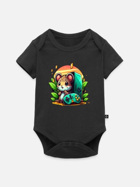 Gaming Maus - Baby Premium Kurzarmbody - Schwarz