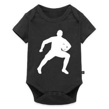 Rugby player defends ball - Baby Premium short-sleeve bodysuit - black - Front