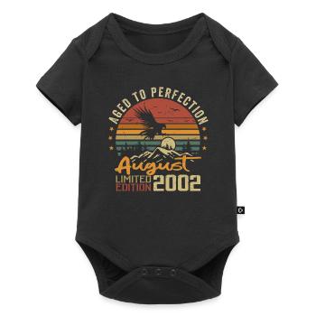 Jahrgang August 2002 Geburtstagsgeschenk August 2002 - Baby Premium Kurzarmbody - Schwarz - Vorne