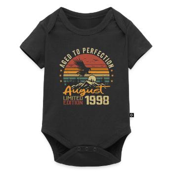 Jahrgang August 1998 Geburtstagsgeschenk August 1998 - Baby Premium Kurzarmbody - Schwarz - Vorne