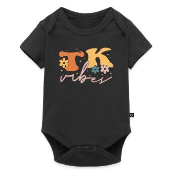 TK Vibes Wildflower Retro Teacher Daisy Kid - Body à manches courtes Premium Bébé - noir - Devant