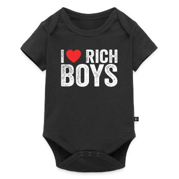 I Love Rich Boys Tees I Heart Rich Boys Funny - Baby Premium short-sleeve bodysuit - black - Front