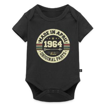 Birthday april 1964 - 61st birthday gift - Baby Premium short-sleeve bodysuit - black - Front