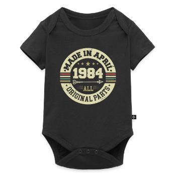 Geburtstag april 1984 - Geschenk zum 41.Geburtstag - Baby Premium Kurzarmbody - Schwarz - Vorne