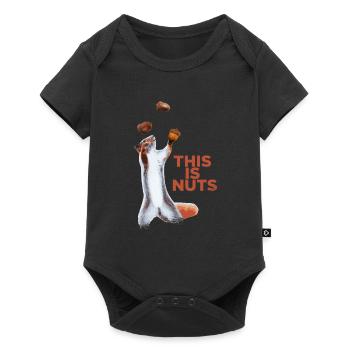 Lustiges Eichhörnchen jongliert Haselnuss Talent - Baby Premium Kurzarmbody - Schwarz - Vorne