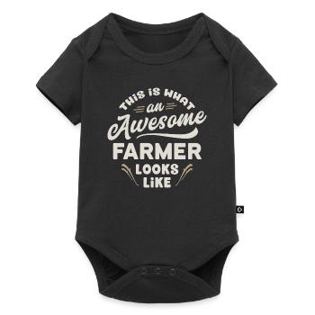 This Is What An Awesome Farmer Looks Like - Baby Premium Kurzarmbody - Schwarz - Vorne