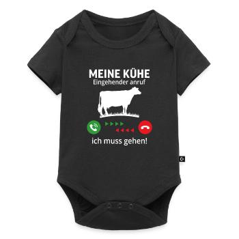 meine kühe eingehender anruf ...ich muss gehen! - Baby Premium Kurzarmbody - Schwarz - Vorne