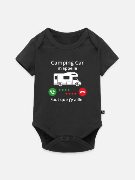 camping car m'appelle...faut que j'y aille! - Body à manches courtes Premium Bébé - noir