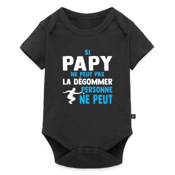 Pétanque Papy peut la dégommer - Body à manches courtes Premium Bébé - noir - Devant