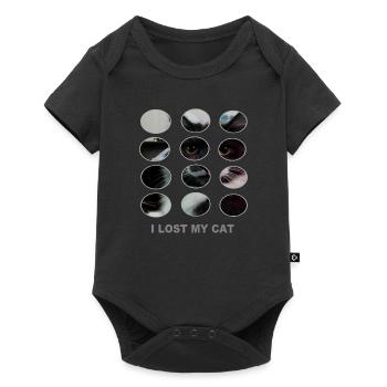 Design chat / effet d'optique / tee shirt enfant - Body à manches courtes Premium Bébé - noir - Devant
