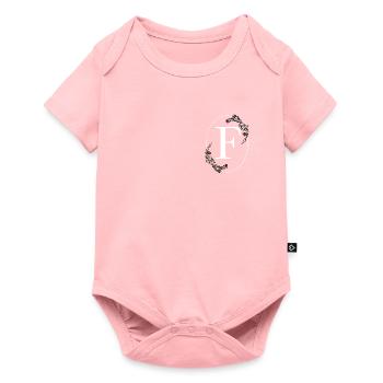 Buchstabe F - Baby Premium Kurzarmbody - Rosa - Vorne