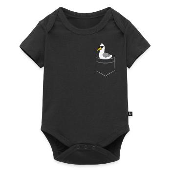 Mouette - Dans la poche de poitrine / poche de chemise - Body à manches courtes Premium Bébé - noir - Devant