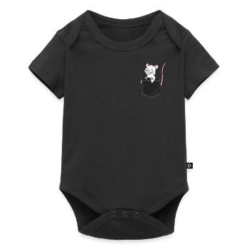 Rat in breast pocket lovely rodent pet - Baby Premium short-sleeve bodysuit - black - Front