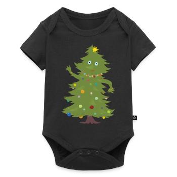 Weihnachtsbaum - Baby Premium Kurzarmbody - Schwarz - Vorne