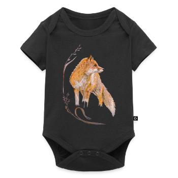 Fuchs - Baby Premium Kurzarmbody - Schwarz - Vorne