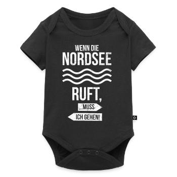 Wenn die Nordsee ruft, ... muss ich gehen! Norden - Baby Premium Kurzarmbody - Schwarz - Vorne