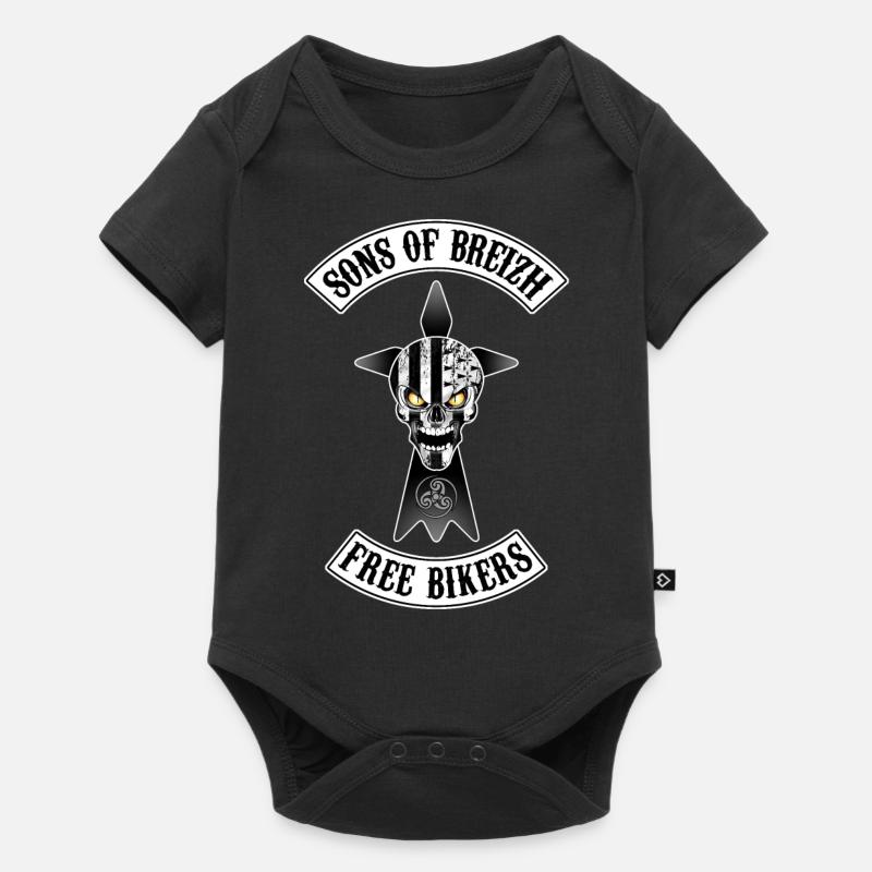 Breizh Bikers skull - Body à manches courtes Premium Bébé - noir