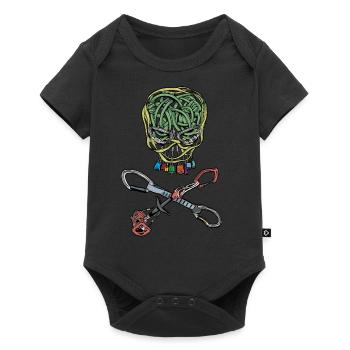 Climbing, pirate, skull - Baby Premium short-sleeve bodysuit - black - Front