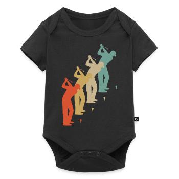 Golfeur rétro de golf de golf de style vintage - Body à manches courtes Premium Bébé - noir - Devant