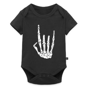 Skeleton Rock Heavy Metal Hand - Baby Premium short-sleeve bodysuit - black - Front