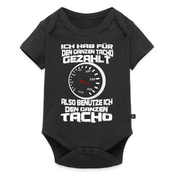 auto geschwindigkeit tacho spruch - Baby Premium Kurzarmbody - Schwarz - Vorne