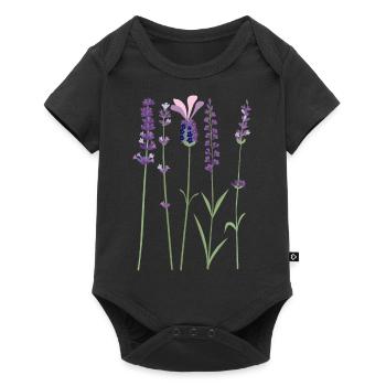 Lavender Purple Violet Provence Lavender Botanic - Baby Premium short-sleeve bodysuit - black - Front